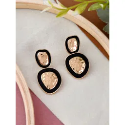 Shoshaa Gold-Plated Black Handcrafted Drop Earrings-picture-36