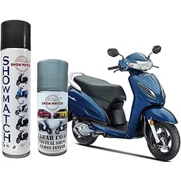 Show Match 2k Scooter Spray Paint Pearl Siren Blue + Clear Coat compatible with (Activa 6G Smart Key)-picture-22