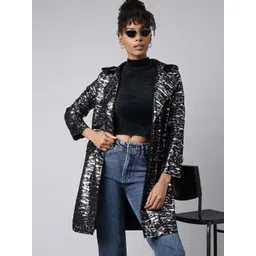 SHOWOFF Abstract Printed Longline Overcoat-picture-12