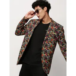 SHOWOFF Abstract Printed Slim Fit Single-Breasted Cotton Blazer-picture-20