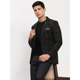 SHOWOFF Checked Cotton Slim-Fit Single-Breasted Blazer-picture-23