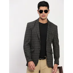 SHOWOFF Checked Slim-Fit Single-Breasted Blazer-picture-29