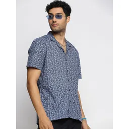 SHOWOFF Cuban Collar Premium Floral Printed Casual Cotton Shirt-picture-18