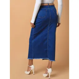 SHOWOFF Denim Straight Mini Skirt With Belt image 3