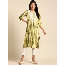 SHOWOFF Dyed Chanderi Thread Work Cotton Kurta-picture-29