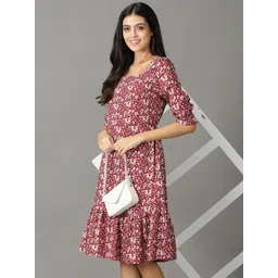SHOWOFF Ethnic Motifs Chiffon A-Line Midi Dress-picture-35