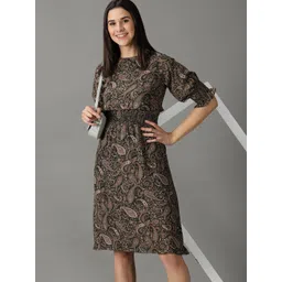 SHOWOFF Ethnic Motifs Printed A-Line Dress-picture-39