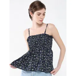 SHOWOFF Floral Print Crepe Peplum Top-picture-38