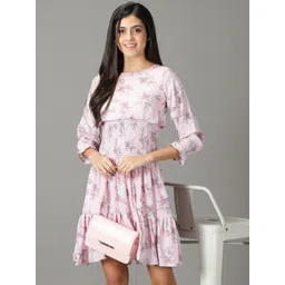 SHOWOFF Floral Printed Fit & Flare Dress-picture-17