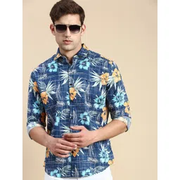 SHOWOFF Floral Printed Premium Slim Fit Cotton Casual Shirt-picture-31