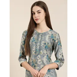 SHOWOFF Floral Printed Straight Kurta-picture-33