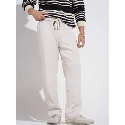 SHOWOFF Men Beige Regular Fit Cotton Regular Trousers-picture-12