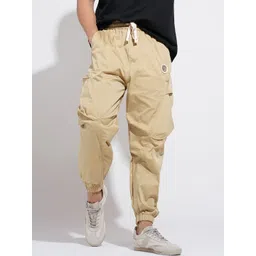 SHOWOFF Men Beige Relaxed Fit Cotton Regular Trousers-picture-16