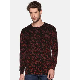 SHOWOFF Men Black & Red Typography Printed Pullover-picture-22