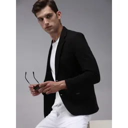 SHOWOFF Men Black Solid Single Breasted Casual Blazers-picture-21