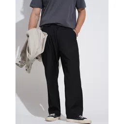 SHOWOFF Men Black Straight Fit Cotton Regular Trousers-picture-13