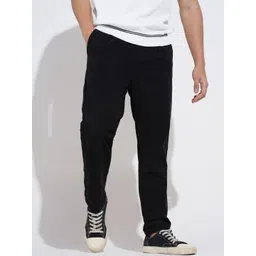 SHOWOFF Men Black Tapered Fit Cotton Regular Trousers-picture-17