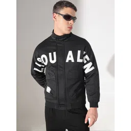 SHOWOFF Men Black Typography Lightweight Cotton Tailored Jacket-picture-40