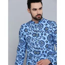 SHOWOFF Men Blue Printed Single-Breasted Blazer-picture-35