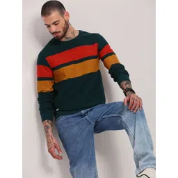 SHOWOFF Men Colourblocked Pullover Sweaters-picture-16