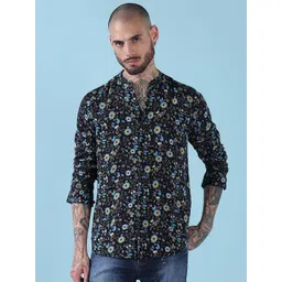 SHOWOFF Men Comfort Fit Floral Printed Mandarin Collar Cotton Casual Shirt-picture-26