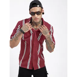 SHOWOFF Men Comfort Opaque Striped Casual Shirt-picture-34