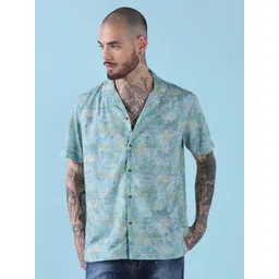 SHOWOFF Men Comfort Relaxed Fit Abstract Printed Cuban Collar Cotton Casual Shirt-picture-33