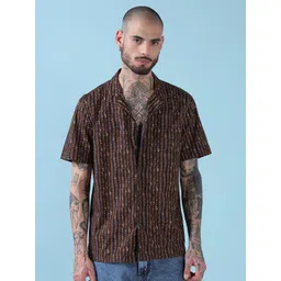 SHOWOFF Men Comfort Relaxed Fit Abstract Printed Cuban Collar Cotton Casual Shirt-picture-38