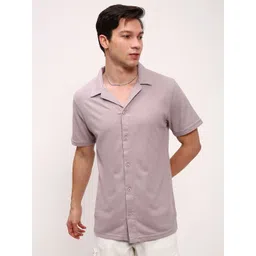 SHOWOFF Men Comfort Relaxed Fit Cuban Collar Solid Cotton Casual Shirt-picture-35