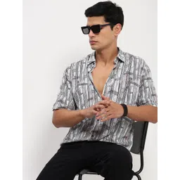 SHOWOFF Men Comfort Slim Fit Opaque Printed Casual Shirt-picture-24