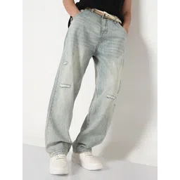 SHOWOFF Men Comfort Straight Fit Low-Rise Low Distress Heavy Fade Acid Wash Jeans-picture-19