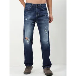 SHOWOFF Men Comfort Straight Fit Low-Rise Mildly Distressed Heavy Fade Acid Wash Jeans-picture-10