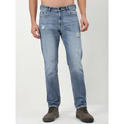 SHOWOFF Men Comfort Straight Fit Low-Rise Mildly Distressed Heavy Fade Acid Wash Jeans-picture-35