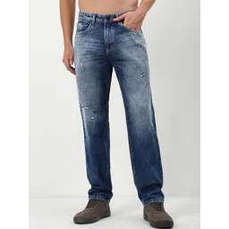 SHOWOFF Men Comfort Straight Fit Low-Rise Mildly Distressed Heavy Fade Acid Wash Jeans-picture-37