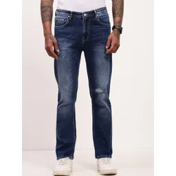 SHOWOFF Men Comfort Straight Fit Low-Rise Mildly Distressed Light Fade Stretchable Jeans-picture-30