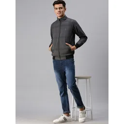 SHOWOFF Men Grey Checked Bomber Jacket image 2
