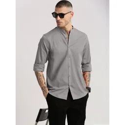 SHOWOFF Men Long Sleeves Grey Mandarin Collar Shirt-picture-37