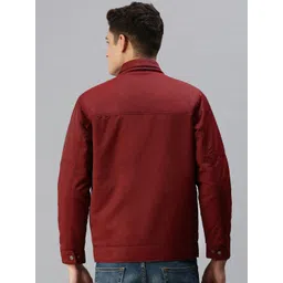 SHOWOFF Men Maroon Solid Tailored Jacket image 2