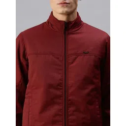 SHOWOFF Men Maroon Solid Tailored Jacket image 4