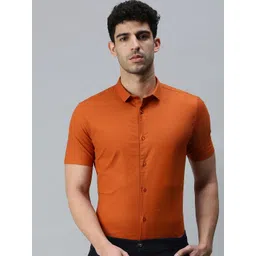 SHOWOFF Men Orange Premium Slim Fit Semiformal Shirt-picture-31