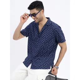 SHOWOFF Men Premium Cuban Collar Micro Ditsy Printed Cotton Relaxed Fit Casual Shirt-picture-21