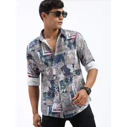 SHOWOFF Men Premium Slim Fit Opaque Printed Casual Shirt-picture-22