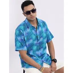 SHOWOFF Men Premium Spread Collar Abstract Printed Cotton Slim Fit Casual Shirt-picture-27