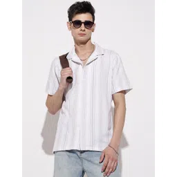 SHOWOFF Men Relaxed Striped White Relaxed Fit Casual Shirt-picture-17