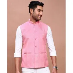 showoff Men Slim Fit Nehru Jacket with Welt Pockets-picture-14