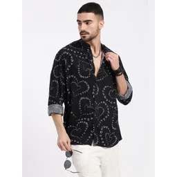 SHOWOFF Men Smart Slim Fit Opaque Printed Casual Shirt-picture-30