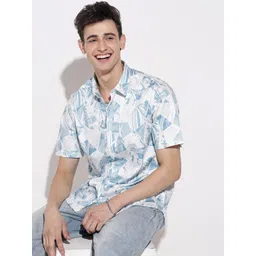 SHOWOFF Men White Abstract Printed Casual Shirt-picture-26