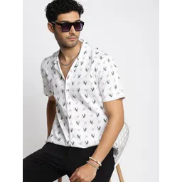 SHOWOFF Men White Premium Opaque Printed Casual Shirt-picture-30