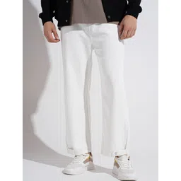 SHOWOFF Men White Regular Fit Denim Regular Trousers-picture-11