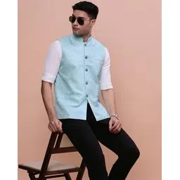 showoff Men Woven Slim Fit Nehru Jacket-picture-12